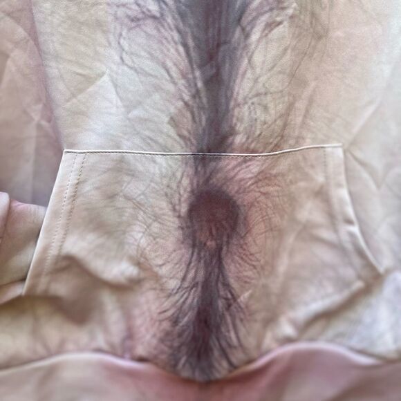 NAKED HAIRY DAD BOD GAG GIFT HOODIE SIZE LARGE - Picture 10 of 13